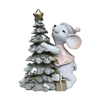 Afbeelding van Kerstversiering DKD Home Decor Muis Hars (10 x 6,5 11 cm) (2 Stuks)