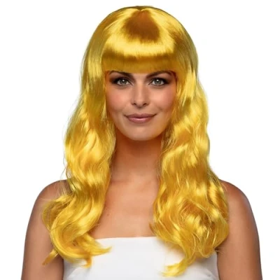 Afbeelding van Boland Pruik Chique Geel Golvend Lang Vrouwen Glitter and Glamour