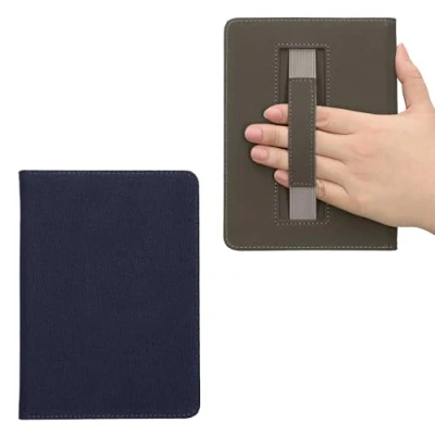 Afbeelding van kwmobile E reader hoesje geschikt voor Amazon Kindle Paperwhite 11. Generation 2021 hoes Canvas eReader flip case cover met handband In donkerblauw