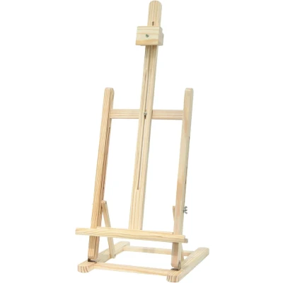 Afbeelding van Tafel ezel verstelbaar 27,3x30x58 82 cm natuurlijk hout voor kinderen en volwassenen
