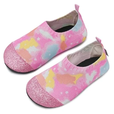 Afbeelding van IceUnicorn Pantoffels voor kinderen, ademende pantoffels, licht, antislip, kleine huisschoenen jongens en meisjes, ster, roze, 26/27 EU