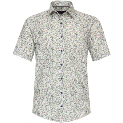 Afbeelding van Casamoda Freizeit Kurzarm Print Casual FIT Overhemd, Heren, Maat: 5XL, Hellgrün