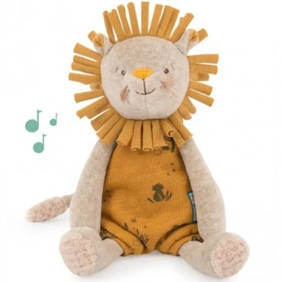 Afbeelding van Moulin roty knuffelleeuw met muziek 28 cm