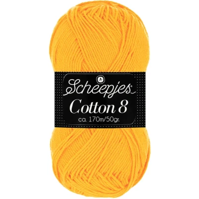 Afbeelding van Wol en Garens Scheepjes Cotton 8 kleur 714 Geel (op=op)