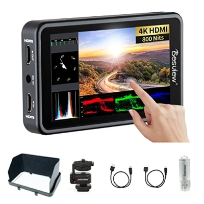 Afbeelding van Desview R5II Camera Field Monitor 800nits 5.5 inch Full Touchscreen met 3D LUT HDR Golfvorm Video Peaking Focus Assist 4K HDMI Input 8V DC Output voor DSLR