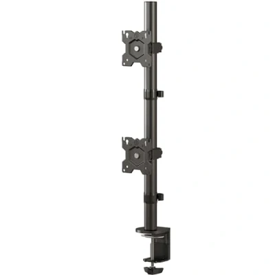 Afbeelding van ONKRON Gestapelde monitorhouder voor 2 monitoren 13 34 inch platte/gebogen schermen tot 8,0 kg per stuk verstelbare verticale computer dubbele monitorstandaard bureau monitorarm VESA 75x75 100x100, zwart