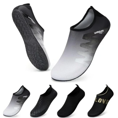 Afbeelding van Waterschoenen Duikschoenen Badschoenen Dame Heren Antislip Superlicht Snel Drogen Surfen Strand Zwembad Uniseks（Grau Schwarz 44/45）