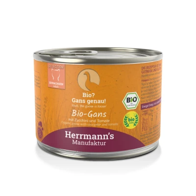 Afbeelding van Herrmann&#039;s Bio natvoeding voor de kat Gans met courgette 200 gr.