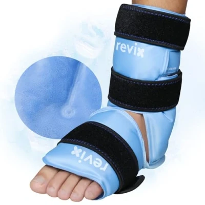 Afbeelding van REVIX Enkel voet ijspakket bij letsel, voeten koelpads, herbruikbare koudetherapie, koudeverpakking plantaire fasciitis, zwelling, verstuiking
