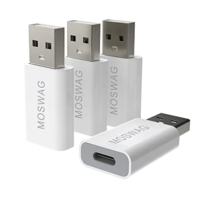 Afbeelding van MOSWAG 4 USB naar C Converter Adapter Female Male Compatibel met Apple MagSafe, iMac, MacBook Pro, MacBook, laptop, pc, computer en meer