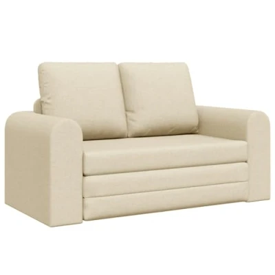 Afbeelding van vidaXL Vloerbanco 2 in 1 Crème 148x71x83 cm Stof