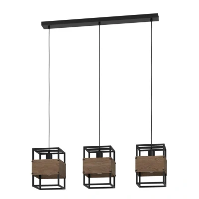 Afbeelding van EGLO Evesham Hanglamp E27 89,5 cm Zwart/Bruin Staal/Hout