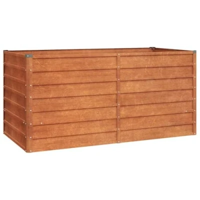Afbeelding van vidaXL plantenbak verhoogd 160x80x77 cm cortenstaal roestig, plantenbak, groentebed, tuinbed, bed, kruidenbed, buiten, bloembak