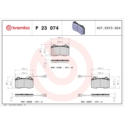 Afbeelding van Brembo Remblokset P 23 074