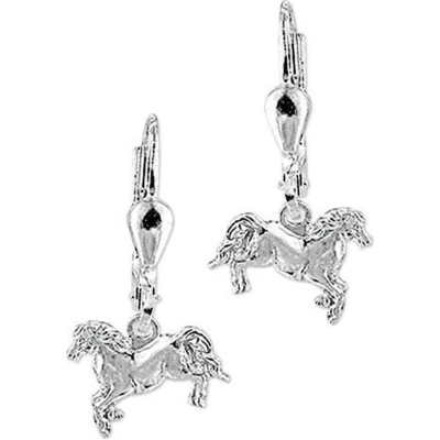 Afbeelding van Oorhangers Paard Zilver Gerhodineerd Glanzend 22 mm x 10.5