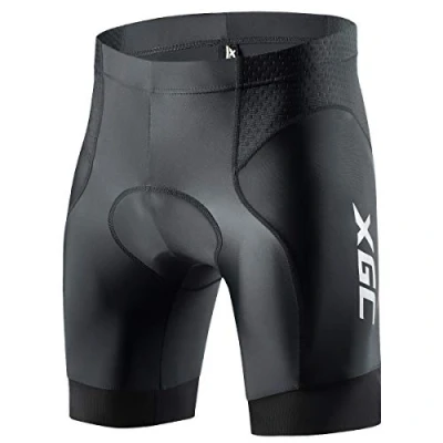 Afbeelding van XGC Korte fietsbroek en fietsonderbroek voor heren, elastisch, ademend 3D spons zitkussen met een hoge dichtheid (M, zwart)