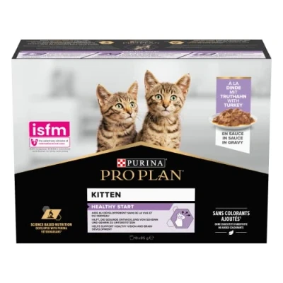 Afbeelding van Pro Plan Kitten Healthy Start Multipack Kattenvoer Natvoer Kalkoen 40x85 g