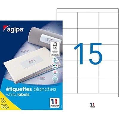 Afbeelding van agipa universele etiketten, 70 x 67,7 mm, wit, rechthoekig