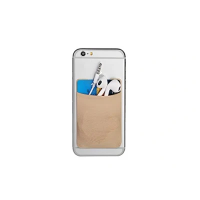 Afbeelding van Cerbery Smartphone kaarthouder houder mobiele telefoon hoes hoofdtelefoon compatibel met Apple iPhone Samsung Galaxy (beige)