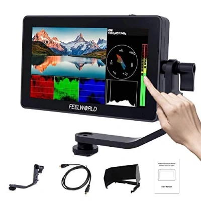 Afbeelding van FEELWORLD F6 Plus 6 inch DSLR op Camera Veldmonitor Touchscreen 3D Lut Full HD Support 1920x1080 IPS 4K HDMI Video Assist 8.4V DC ingang Uitgang Inclusief Kantelarm
