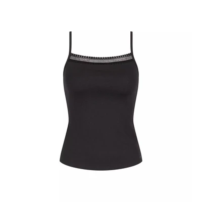 Afbeelding van Sloggi GO Ribbed Spaghetti Top Zwart katoen Small Dames