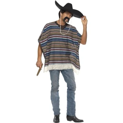 Afbeelding van &quot;Poncho voor heren Feestkledij Verkleedkleding One size&quot;