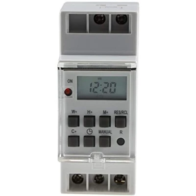 Afbeelding van ChiliTec Digitale tijdschakelklok voor DIN rail schakelpaneel 230 V/16 A tijdschakelaar, timer, inbouw schakelkast, programmeerbaar dag en week, lcd display, wekelijkse timer