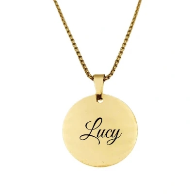 Afbeelding van Ketting RVS Met Naam Gravering Lucy Goud Rond