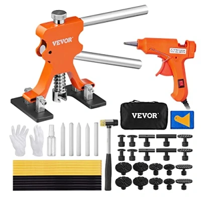 Afbeelding van VEVOR Uitdeukgereedschap zonder lak, 46 delig, reparatieset, 0,5 13,5 cm, met verwijderaar, goudkleurig, kleeftang, reparatie, carrosserierreparatie, schade