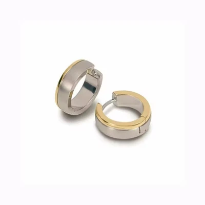 Afbeelding van Boccia 0539 07 Oorringen titanium goud en zilverkleurig 5 x 15 mm