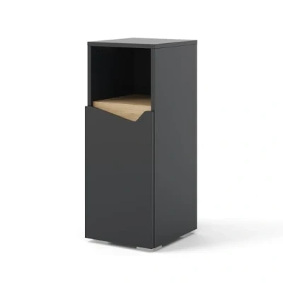 Afbeelding van Vicco Midikast Marelle, Antraciet/Antraciet, 30 x 74.5 cm met deur en open vak