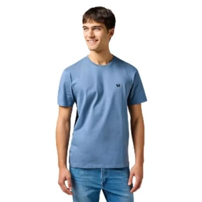 Afbeelding van Wrangler Tshirt basic, Heren, Maat: Large, Dusty blue
