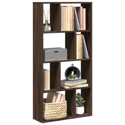 Afbeelding van Boekenkast 60x20x120 cm bewerkt hout bruin eikenkleurig
