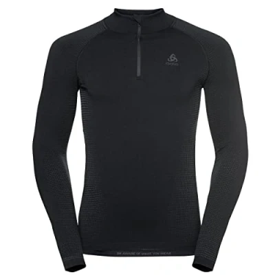 Afbeelding van Ondershirt Odlo Men BL Top Turtle Neck LS Half Zip Performance Black New Graphite Grey XXL