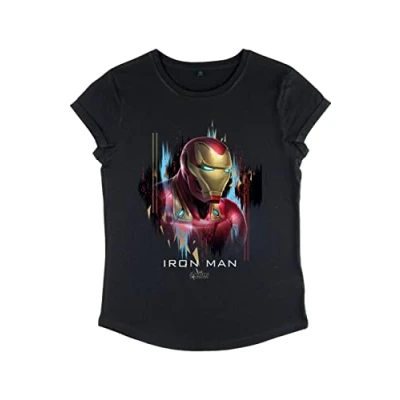 Afbeelding van Marvel AVENGERS: Endgame Ironman Portrait Tshirt print, Dames, Maat: Large, Black