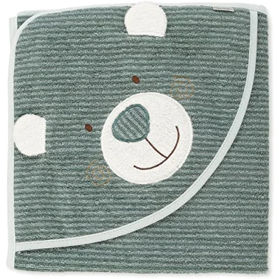 Afbeelding van Sterntaler Badhanddoek met kap Ben medium groen 100 x cm