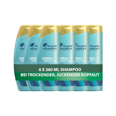 Afbeelding van Head &amp; Shoulders DERMAXPRO Kalmerende, anti roos shampoo voor mannen en vrouwen (6 x 360 ml), met cactus extract, actieve aloë vitamine E, tegen jeukende droge hoofdhuid