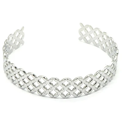 Afbeelding van Armband Dames Bangle Ruit RVS One Size Zilverkleurig