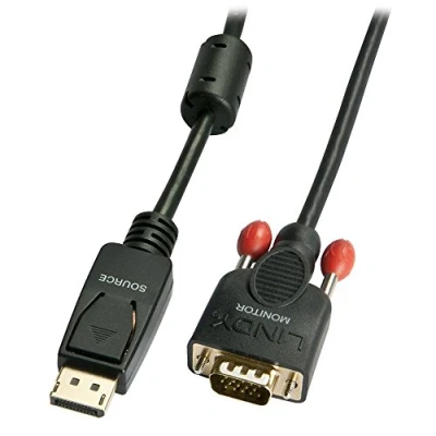 Afbeelding van LINDY 41941 DisplayPort kabel Aansluitkabel stekker, VGA stekker 9 polig 1.00 m Zwart