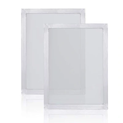 Afbeelding van 2 Pack aluminium zeefdrukframes met 43T/110 wit gaas voor zeefdruk 10&quot; X 14&quot; ZILVER