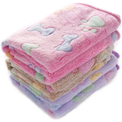 Afbeelding van 1 pak van 3 dekens, super zacht, premium fleece, huisdier deken, flanel, voor hond puppy kat, bot