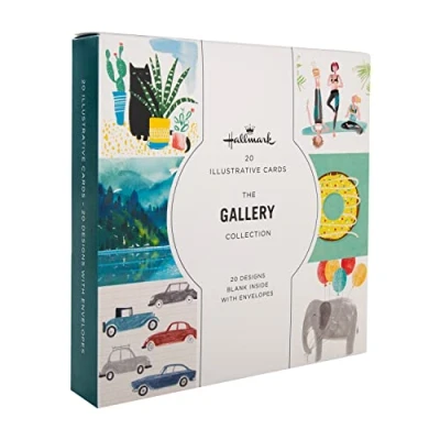 Afbeelding van Hallmark Galerij Blank Geïllustreerde Kaarten Multipack van 20 in Hedendaagse Ontwerpen