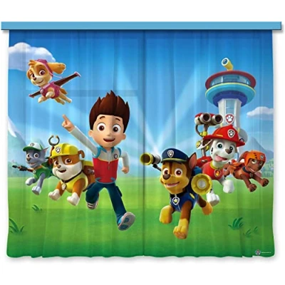 Afbeelding van AG Design Paw Patrol onder water, gordijnen voor kinderkamer, 2 delen, meerkleurig, 180 x 160 cm