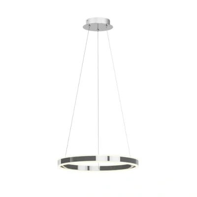 Afbeelding van Lucande Hanglampen met dimmer 1licht metaal, acryl chroom, wit gesatineerd Inclusief lichtbron