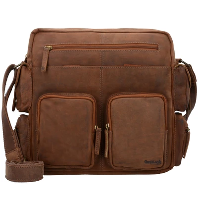 Afbeelding van GreenLand Nature Messenger Bag Montenegro van echt leer met praktische voorvakken