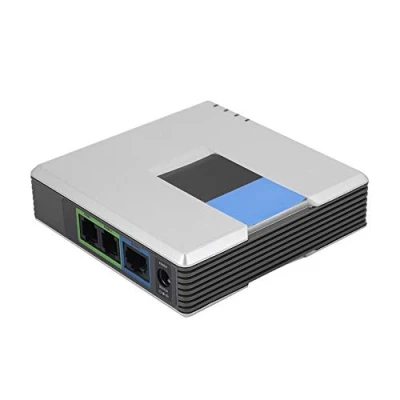Afbeelding van Internet Telefoon Adapter, Linksys Vaste VoIP Gateway met 2 Poorten voor Voice over IP Adapter PAP2T Plug