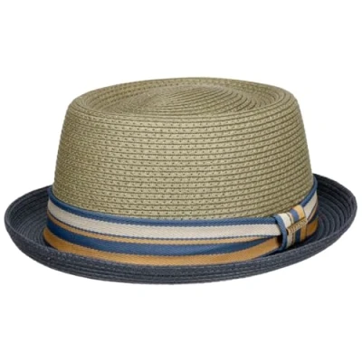 Afbeelding van Stetson Licano Toyo Pork Pie Strohoed Dames/Heren strand hoed zonnehoed met voering ripsband voor Lente/Zomer XL (60 61 cm) grijs