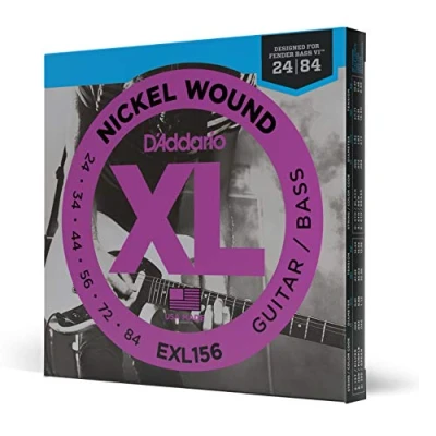 Afbeelding van D&#039;Addario E Git./bas snaren XL156 24 84 nikkel omwonden, Fender bas VI Snarenset voor 6 string basgitaar
