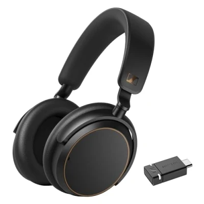 Afbeelding van Sennheiser ACCENTUM Special Edition hoofdtelefon en BTD 600 Bluetooth dongle 50 uur accuduur, hybride ANC met USB A naar C adapter Zwart/Koper