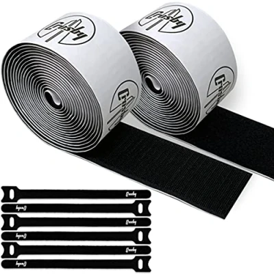 Afbeelding van Crosby Pedalboard Grip Kit 3 meter zware klittenband plus 6 herbruikbare kabelbinders voor gitaar of baspedaalbordmontage en kabelbeheer